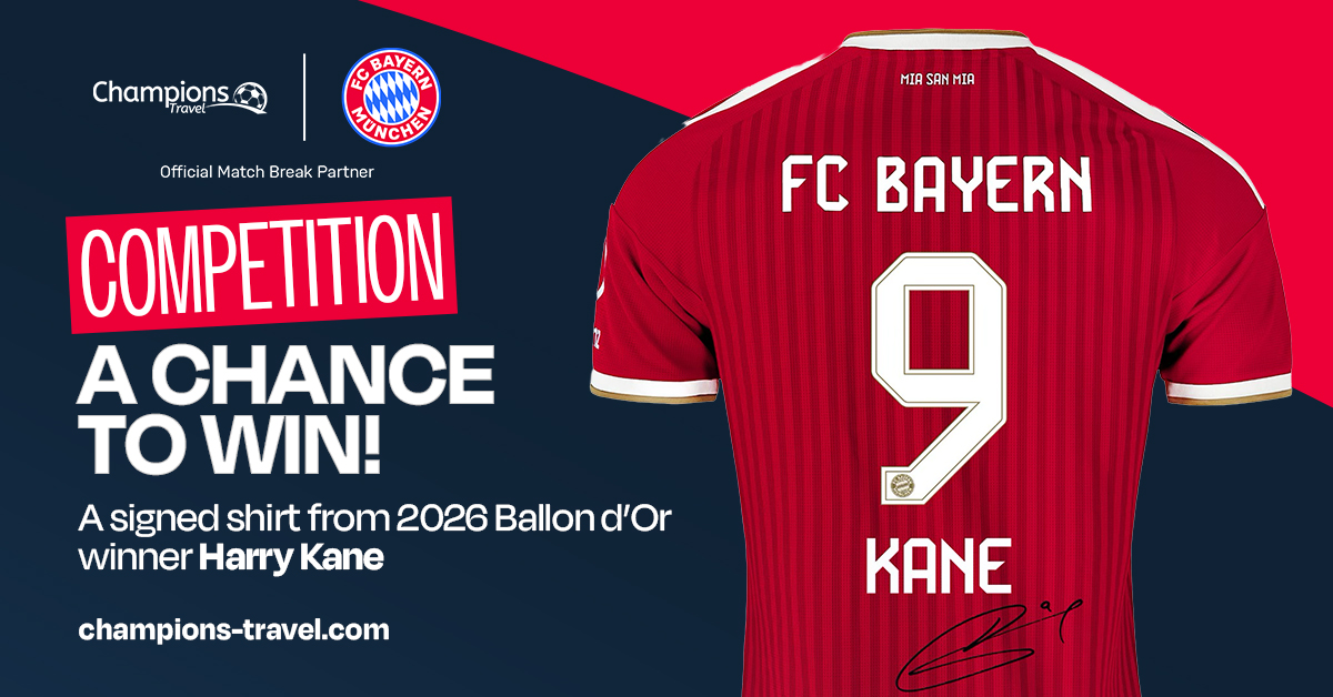 Win a signed Harry Kane FC Bayern Munich shirt with Champions Travel